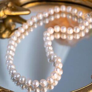 NEW!  Real Pearl Necklace Freshwater Pearl Necklace with Sterling Silver Clasp